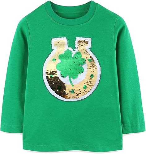 St Patricks Day T-Shirt for Toddler Boy Girl Lucky Charm Gold Shirt Irish Tops F