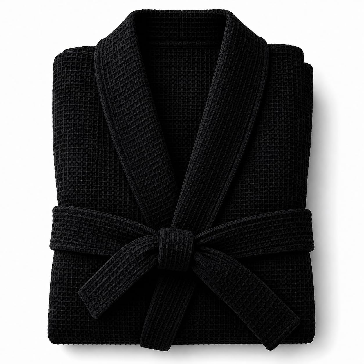 Cotton Waffle Bathrobe Unisex Lightweight with Pockets | Pure cotton waffle weave keeps you cozy after showers—lightweight, breathable, and perfect for daily home wear.-image-36