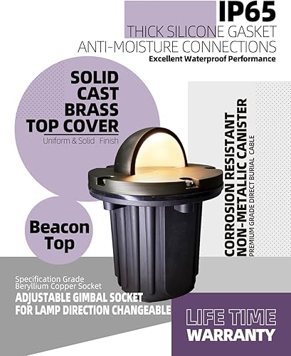 Vista 4 de MALORY Luces de pozo de paisaje de cubierta superior de latón