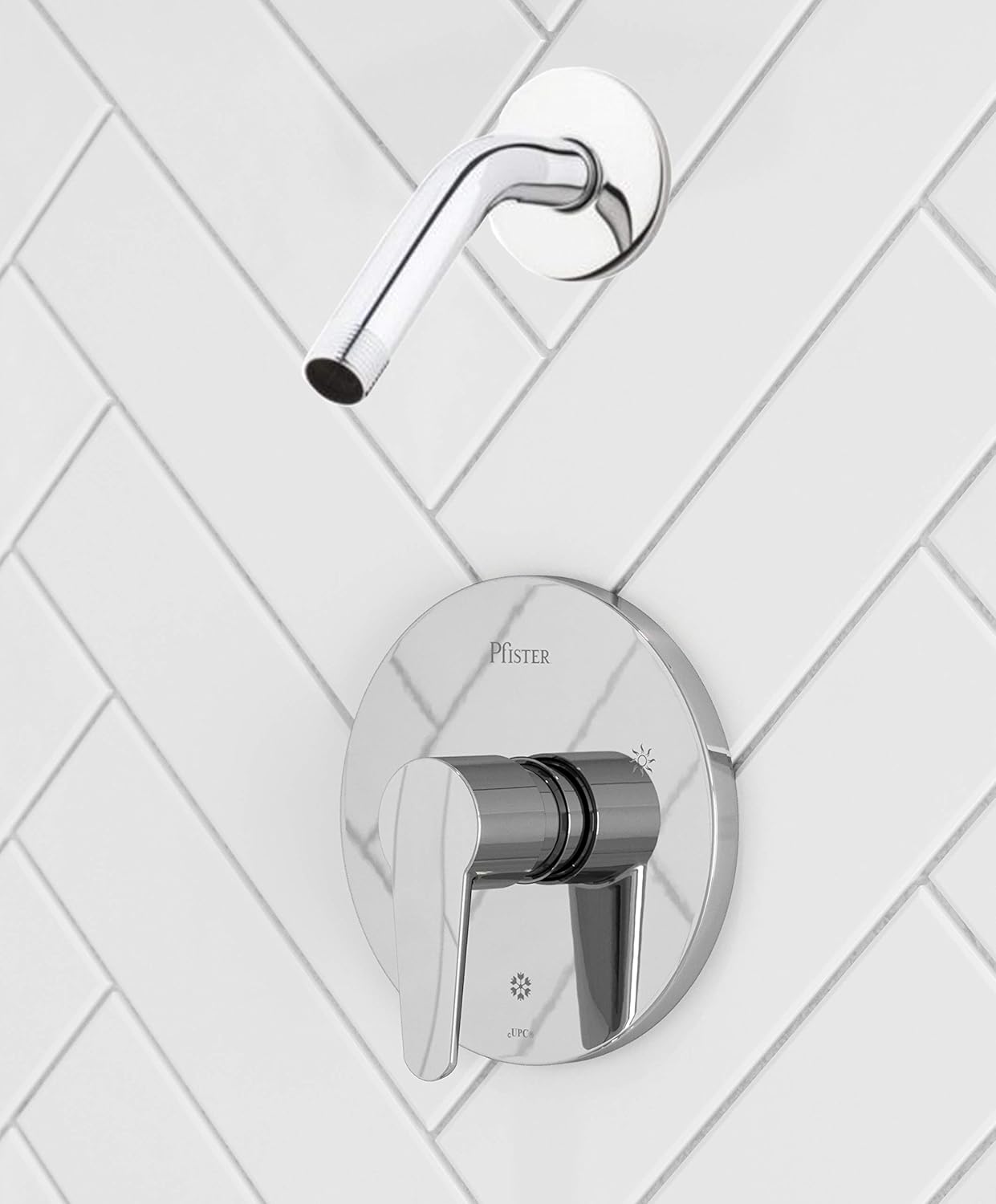 Pfister R890600 Pfirst Modern 1-Handle Shower Trim Only Less Showerhead, Polished Chrome