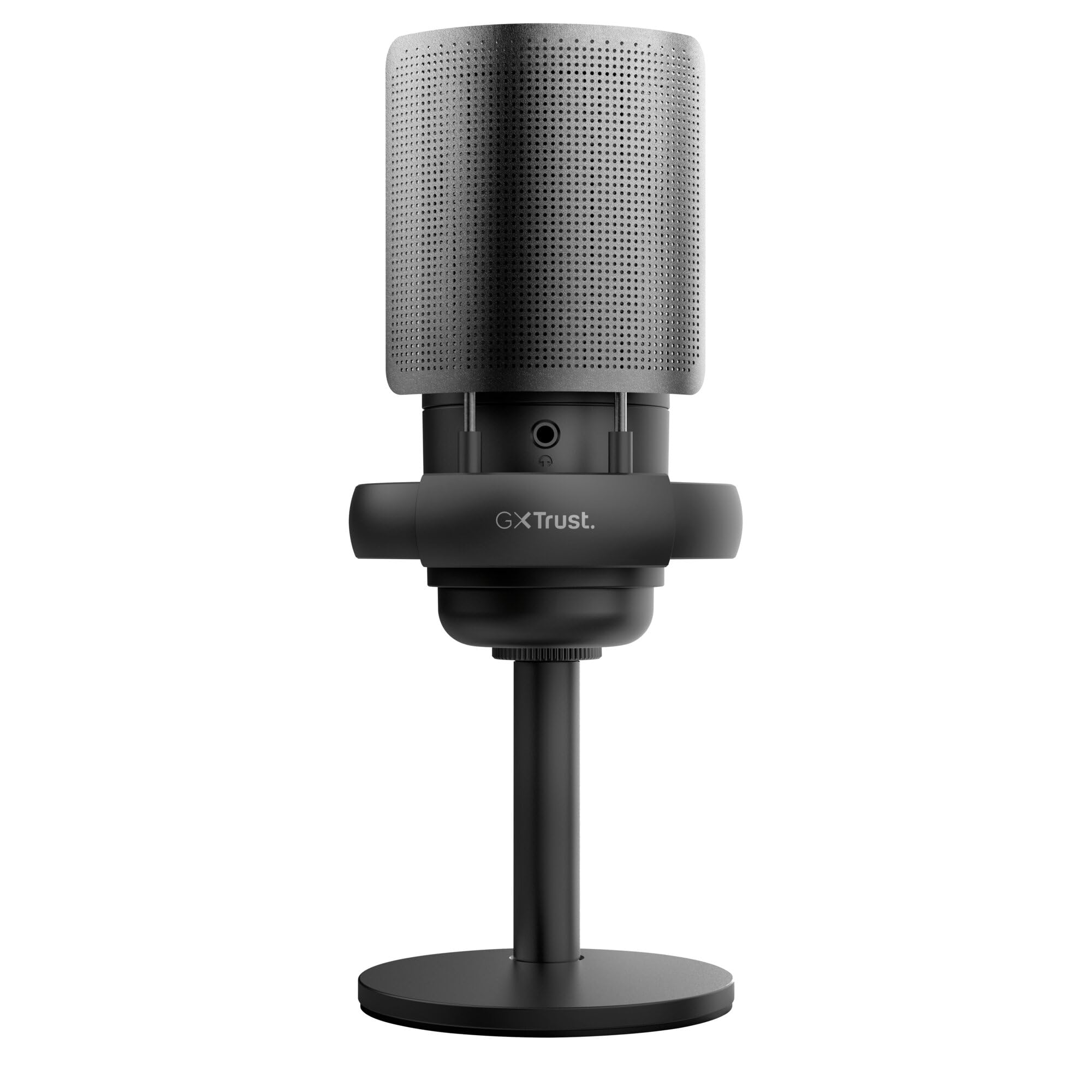 GXTrust 1238 Ruan Microfono USB con Supporto in Metallo, Shock-mount e Filtro Pop, Pattern Cardioide, Microfono Gaming USB per Podcast Youtube, ASMR, Streaming, Twitch, PC, PS4, PS5, Nero