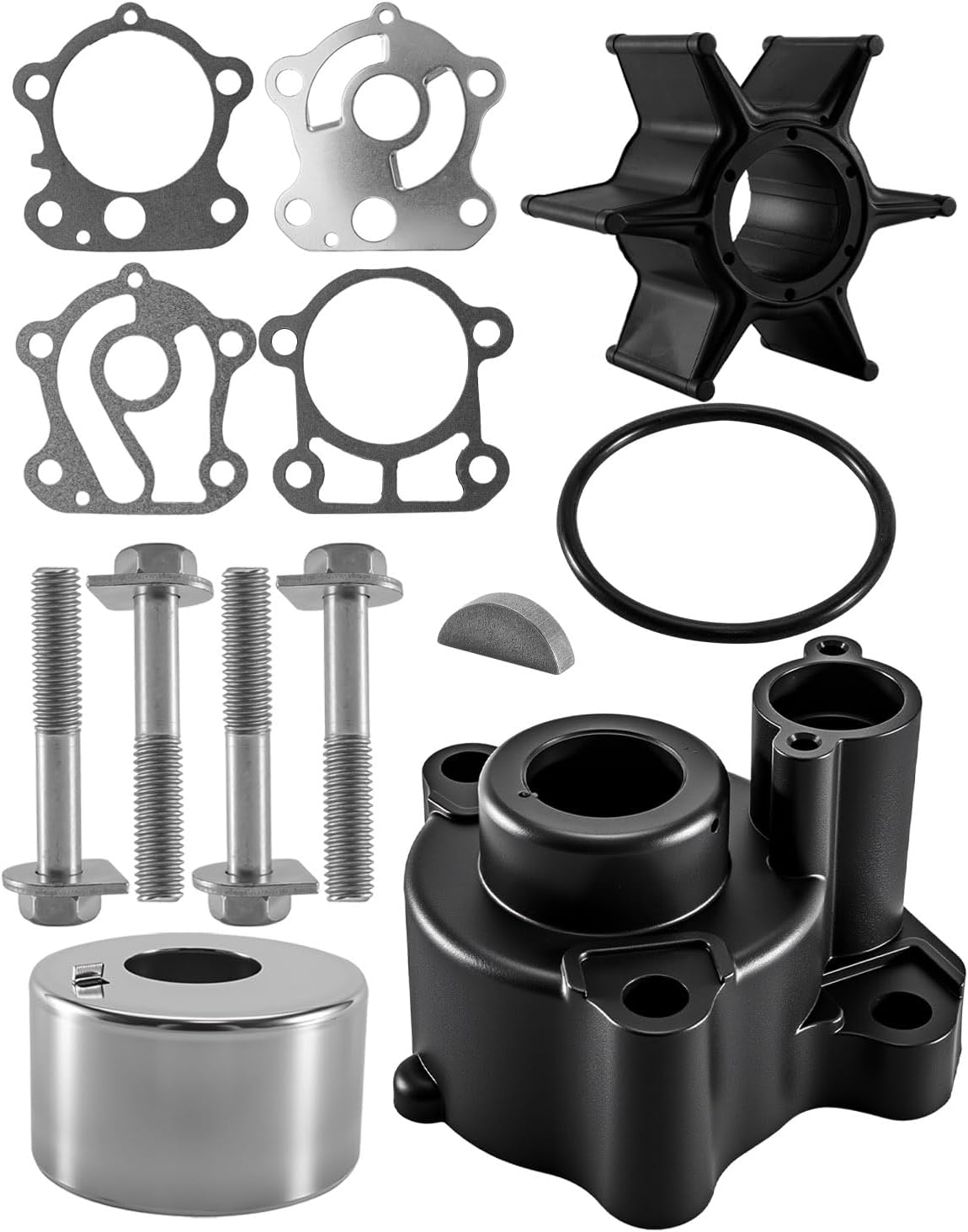 692W0078 Water Pump Impeller Kit Fit for Yamaha 2 Stroke 60-90 HP Outboard Motors, with Housing Insert Cup Gasket Plate O-Ring Replace 692-W0078-00-00 692-W0078-A0-00 18-3371 18-3370 9-48616, 13 Pcs