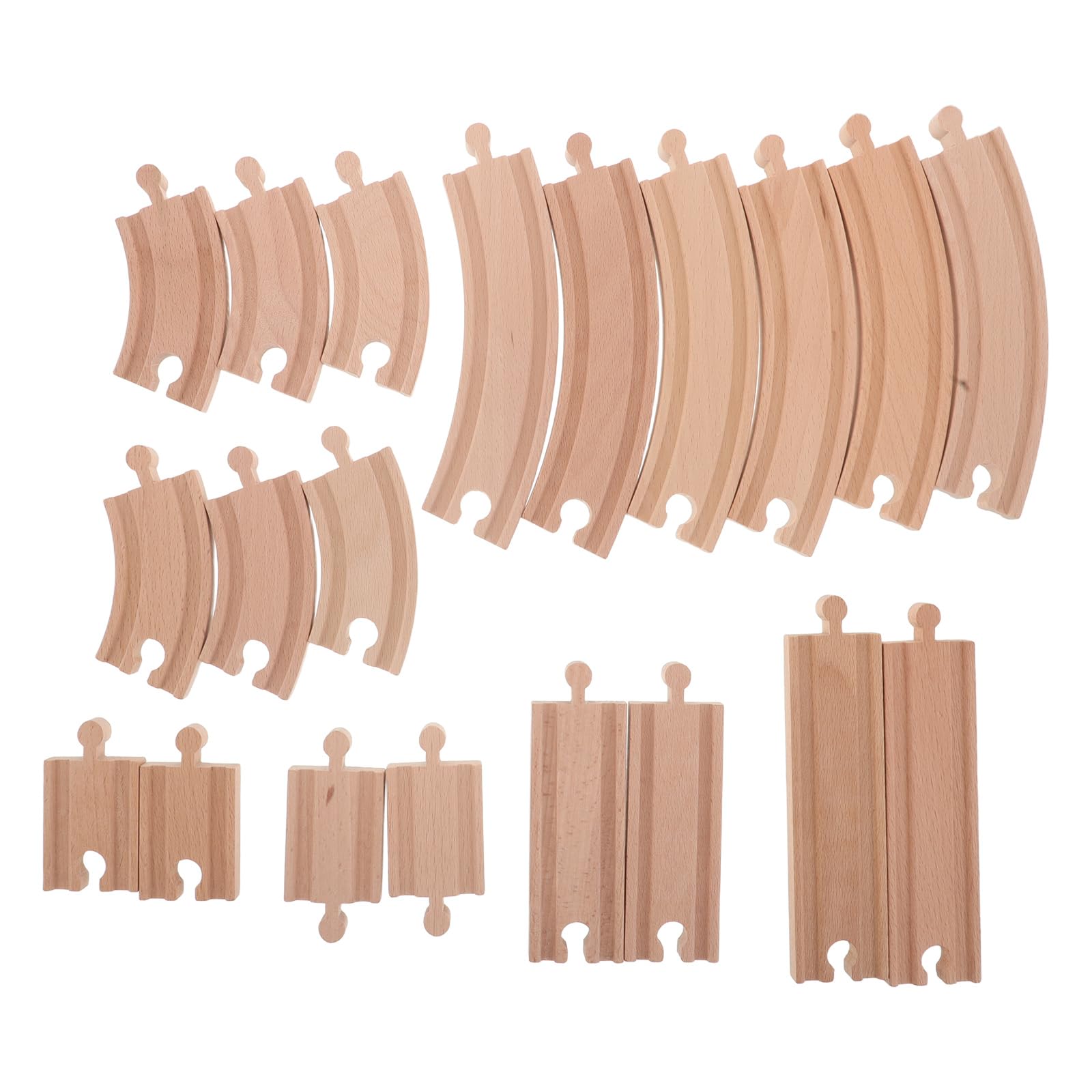 Gatuida Espansione Binari Trenino Elettrico in Legno, Accessori per Treni con Curve e Rettilinei, Kit Creativo per Ragazzo Ragazza da 20 Pezzi