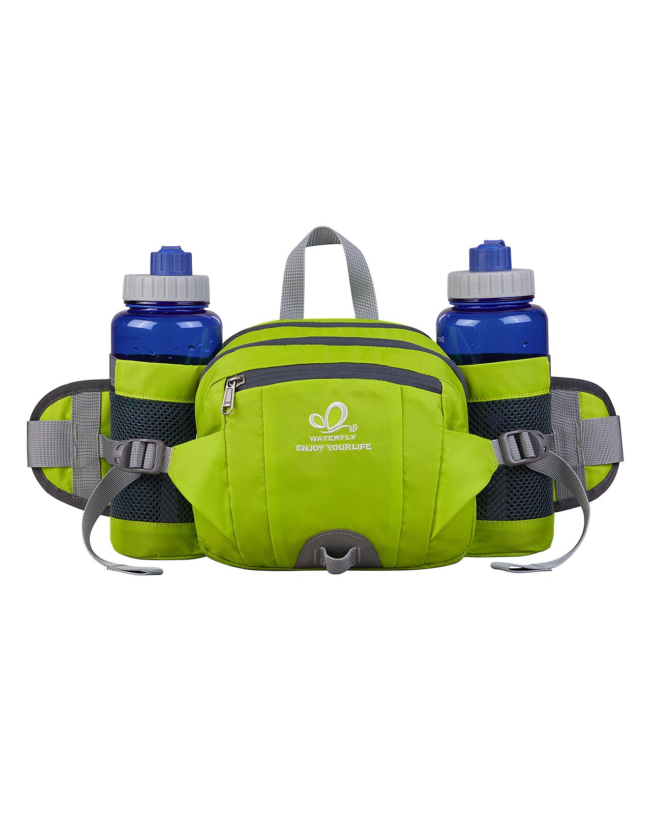 Waterfly Riñonera Running Deportiva Impermeable Multifuncional Bolso de Cintura con Portabotellas para Correr Senderismo Ciclismo para Hombre Mujer