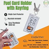 Vista 2 de Soporte rígido para tarjetas de combustible con llavero, protector de tarjetas de plástico duro transparente para flotas, tarjetas de gas, autos