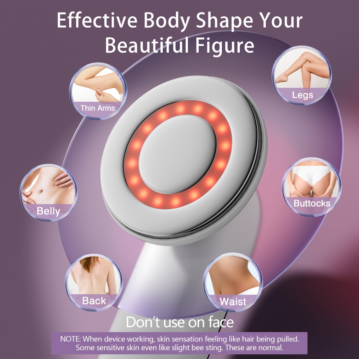 Cellulite Massager Tool, Body Sculpting Machine,4 in 1 Body Sculpting Tool with Heating Skin Tightening,Cordless Electric Massager Cellulite Remover for Belly,Waist,etc(White)