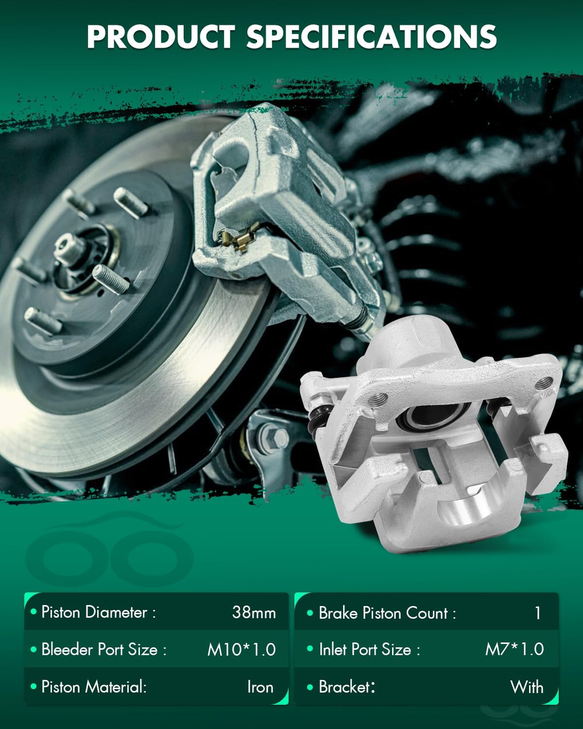 SCITOO 19B3193 Rear Left Disc Brake Caliper Assembly w/Bracket For Toyota For RAV4 2006-2012