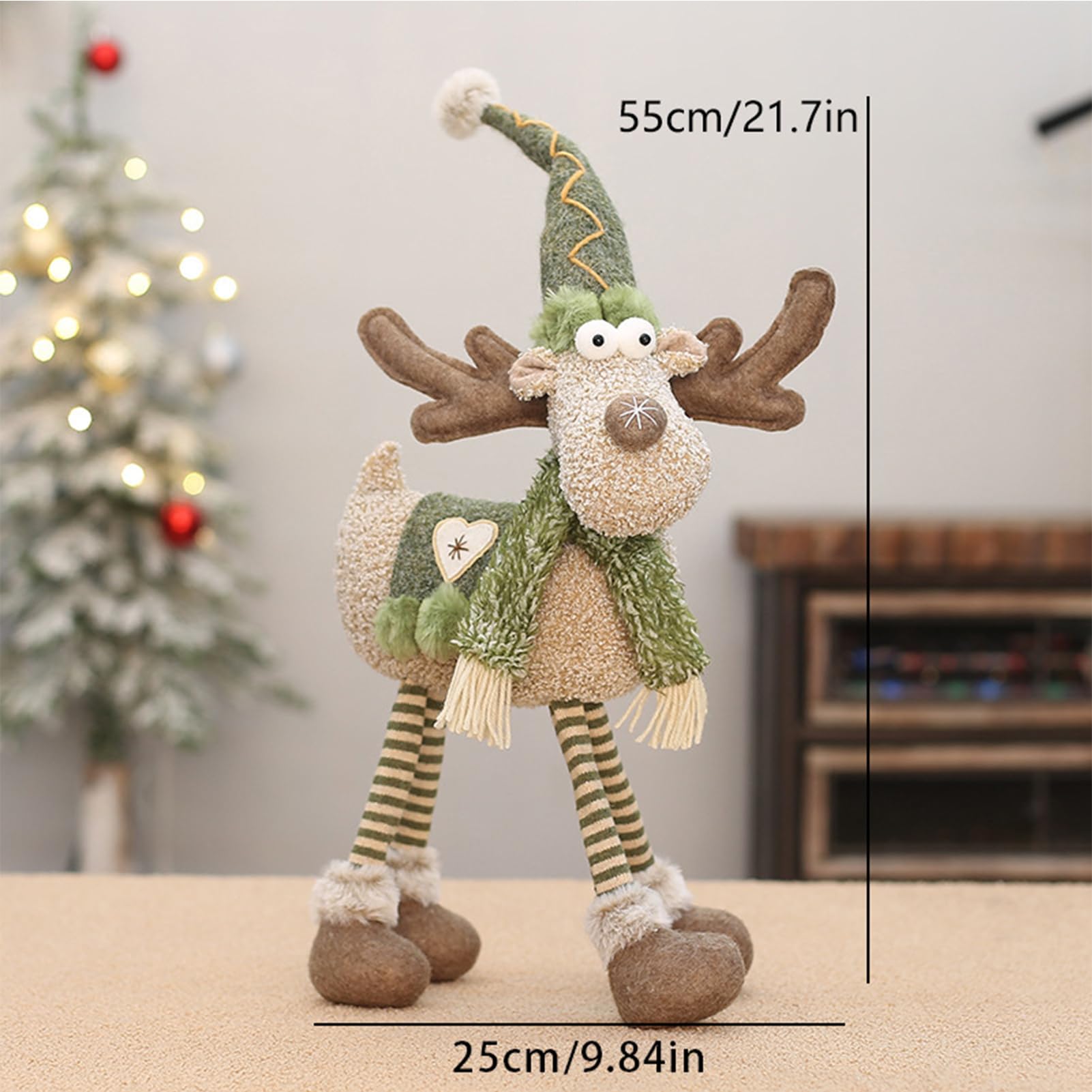 Bambola Renna Retrattile Gambe Retrattili Decorazione Invernale Natalizia | Ornamento Bambola Reno Imbottita Per La Casa L'Inverno Il Natale La Vetrina L'Hotel Il Centro