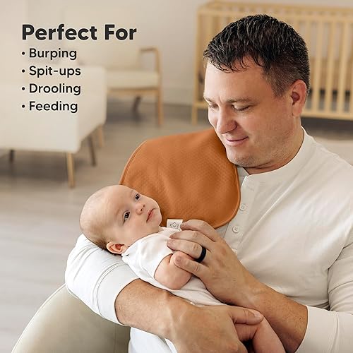Vista 311 de Paños orgánicos para eructos para bebés niños y niñas, paquete de 5 paños de algodón súper absorbentes para bebés, trapos suaves y afelpados