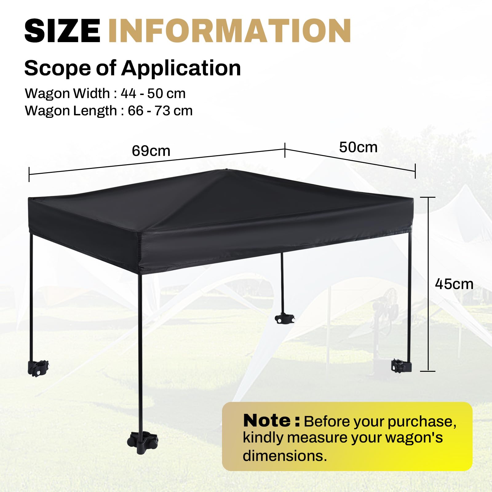 Wagon Canopy,Trolley Roof Cover for Outdoor Camping Trolley Foldable,Waterproof Portable Wagon Canopy Awning for Handcart