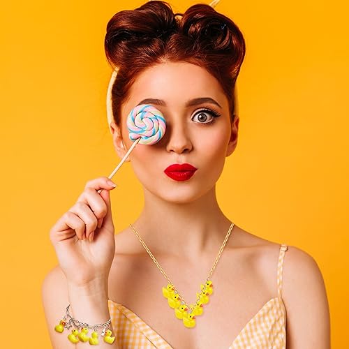 Vista 5 de Jetec 40 piezas de mini patos de resina de patos de resina, colgantes de cuentas para mujeres adultas, pulseras, collares, aretes, llaveros