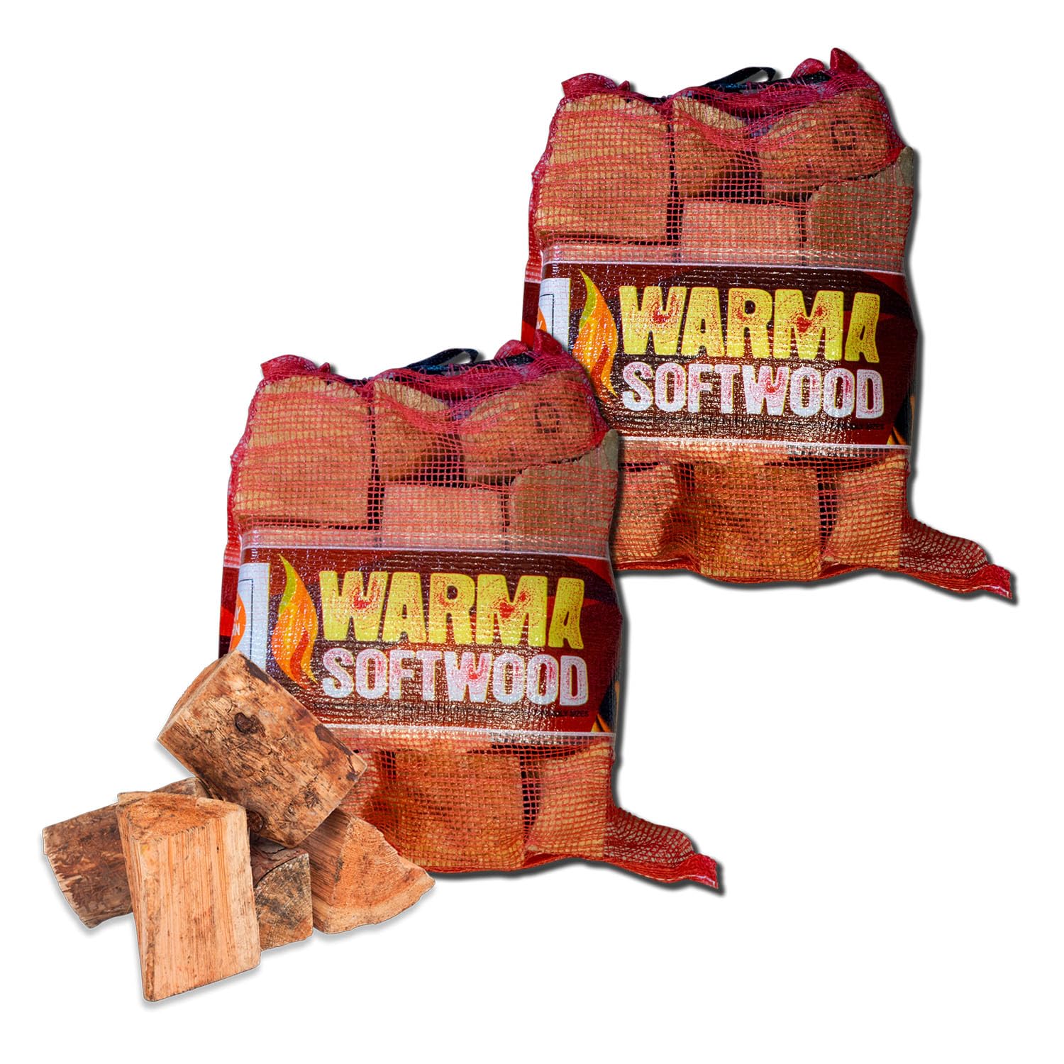 2 X 25L Net Warma Softwood Kiln Dried Firewood Pizza Oven Chimenea Open Fires Stove Log Burners from B&Q