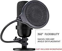 Vista 10 de YOUSHARES - Soporte de brazo de micrófono HyperX SoloCast - Brazo de boom de micrófono profesional ajustable de tijeras con funda para cables