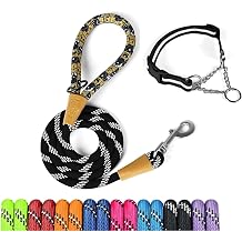 lynxking Rope Dog Leash 6ft and Reflective Dog Collar 2 Pack