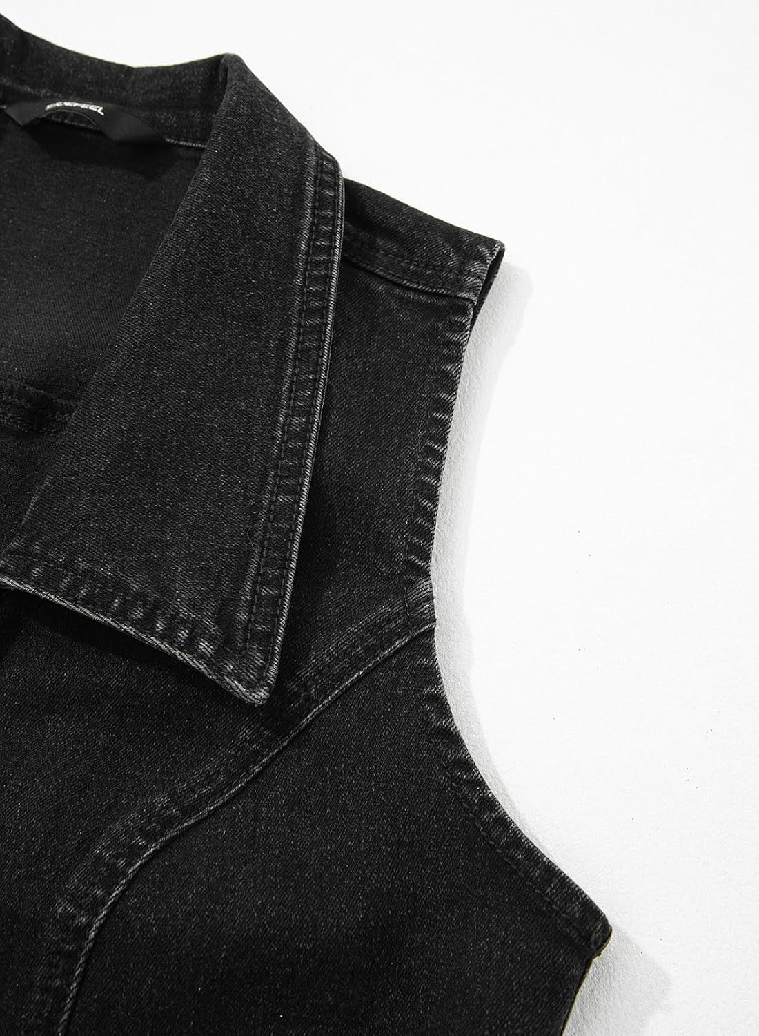 Sidefeel Womens Denim Vest Lapel Sleeveless Button Down Crop Trendy Cowgirl Outfit Jean Vest Top