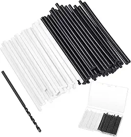 100 peças 50 x 2 mm marcador lateral de escala de guitarra ponto lateral para escala de dedo com ferramentas de broca de 2 mm de diâmetro e uma caixa de instrumentos musicais embutidos, kit de