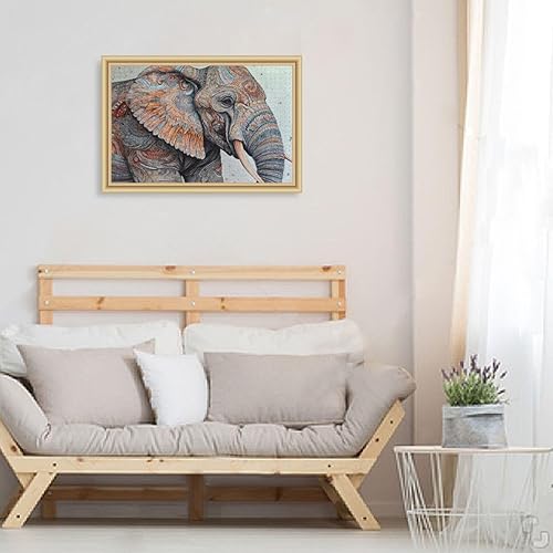 Miniatura 6 de ZENWAWA Rompecabezas de madera de 1000 piezas con estampado de elefante de tótem, Zcon bolsa de almacenamiento con partición del alfabeto, fácil de