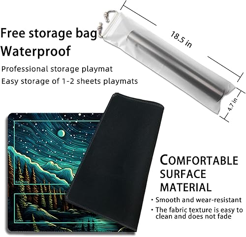 Miniatura 52 de Tapete de juego para MTG, con bolsas de almacenamiento gratis, tapete de juego de 24 x 14 pulgadas, TCG y tapete de juego de mesa para tarjetas