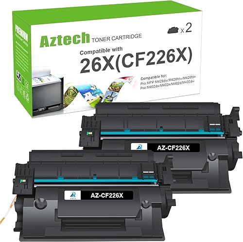 Aztech Cartucho de tóner 26X CF226X de alto rendimiento compatible para HP LaserJet 26X CF226X 26A CF226A Pro M402dn M402n M402dw Pro MFP M426fdw