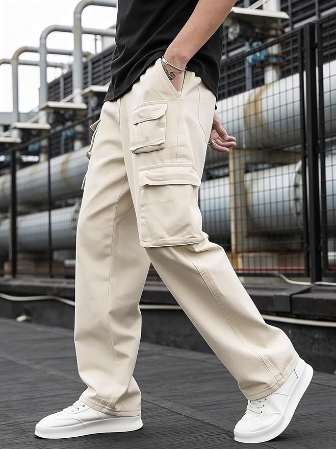 Cream Cargo Pants