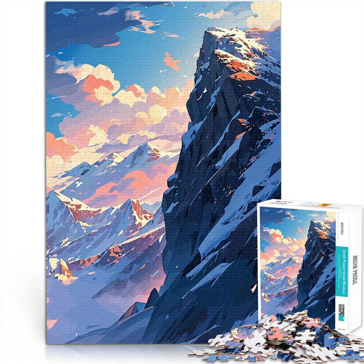 Cima innevata Puzzle da 2000 pezzi per adulti Aiuta il cervello ad allenare i giocattoli che creano dipendenza per coltivare la pazienza Un'opera d'arte 70x100cm