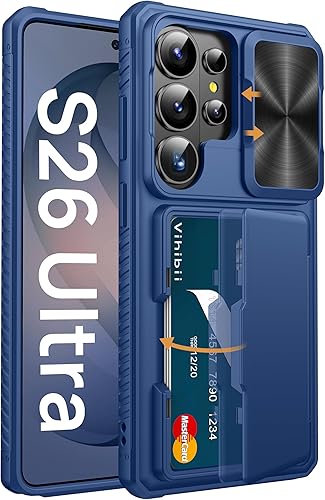 Vista 9 de Vihibii Funda tipo cartera para Samsung Galaxy S25 Ultra, tarjetero integrado (4 tarjetas), [bloqueo RFID] y cubierta de lente deslizante, Verde