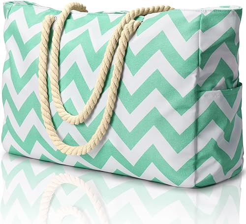 Bolsas de playa para mujer, bolsa de playa grande impermeable con cremallera, bolsas de playa, impermeables, a prueba de arena, bolsa grande