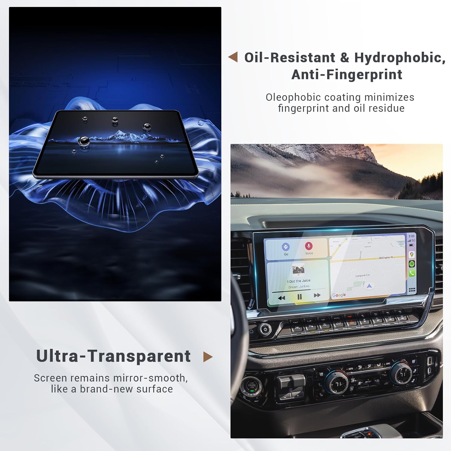 3 Pack Screen Protector for Silverado 2022 2023 2024 2025 2026 Chevy Silverado 2500 HD Accessories 2026 Silverado Screen Protector 13.4'' for 2024 Chevy Silverado Screen Cover Glass ZR2 Silverado