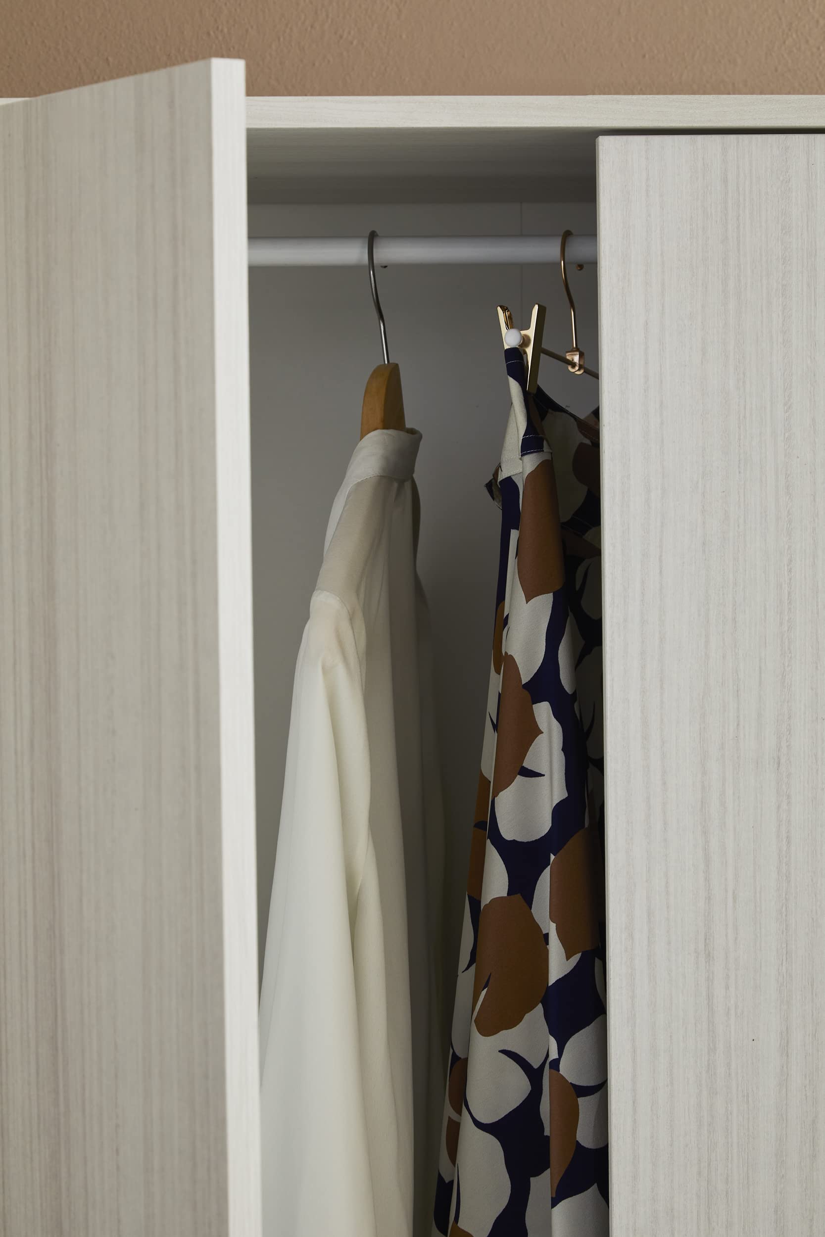 Armadio guardaroba 2 ante 2 cassetti laminato Eucalipto 77x52x182 cm