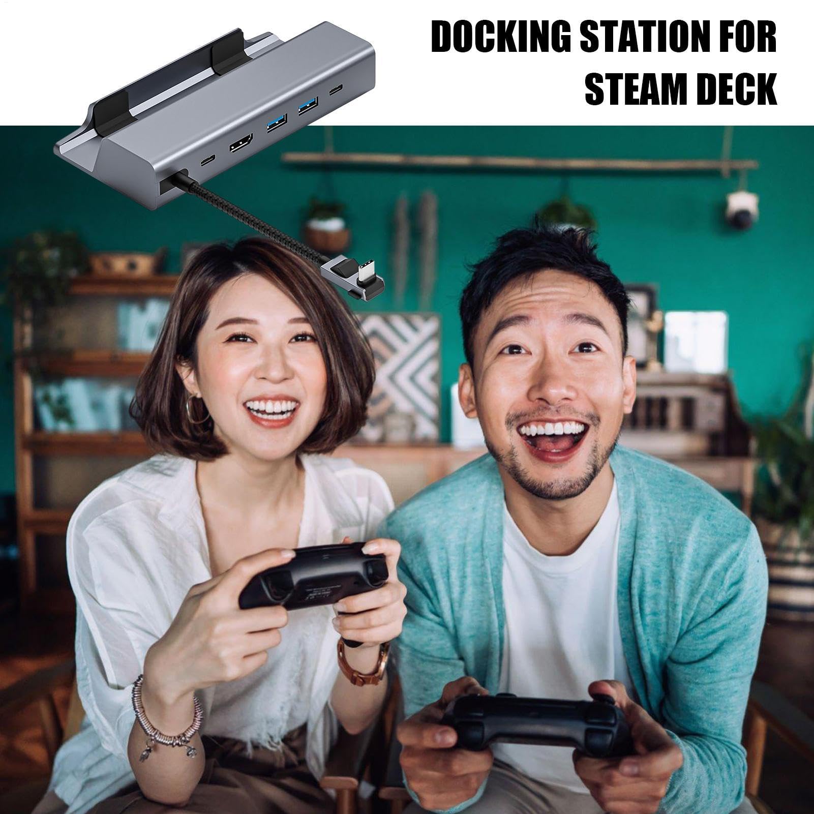 Docking Station per notebook, Docking Station 6 in 1 - Docking Station Hub per 2 Porte USB 3.0, Ricarica PD DA 100 W, USCITA HD 4K 2.0