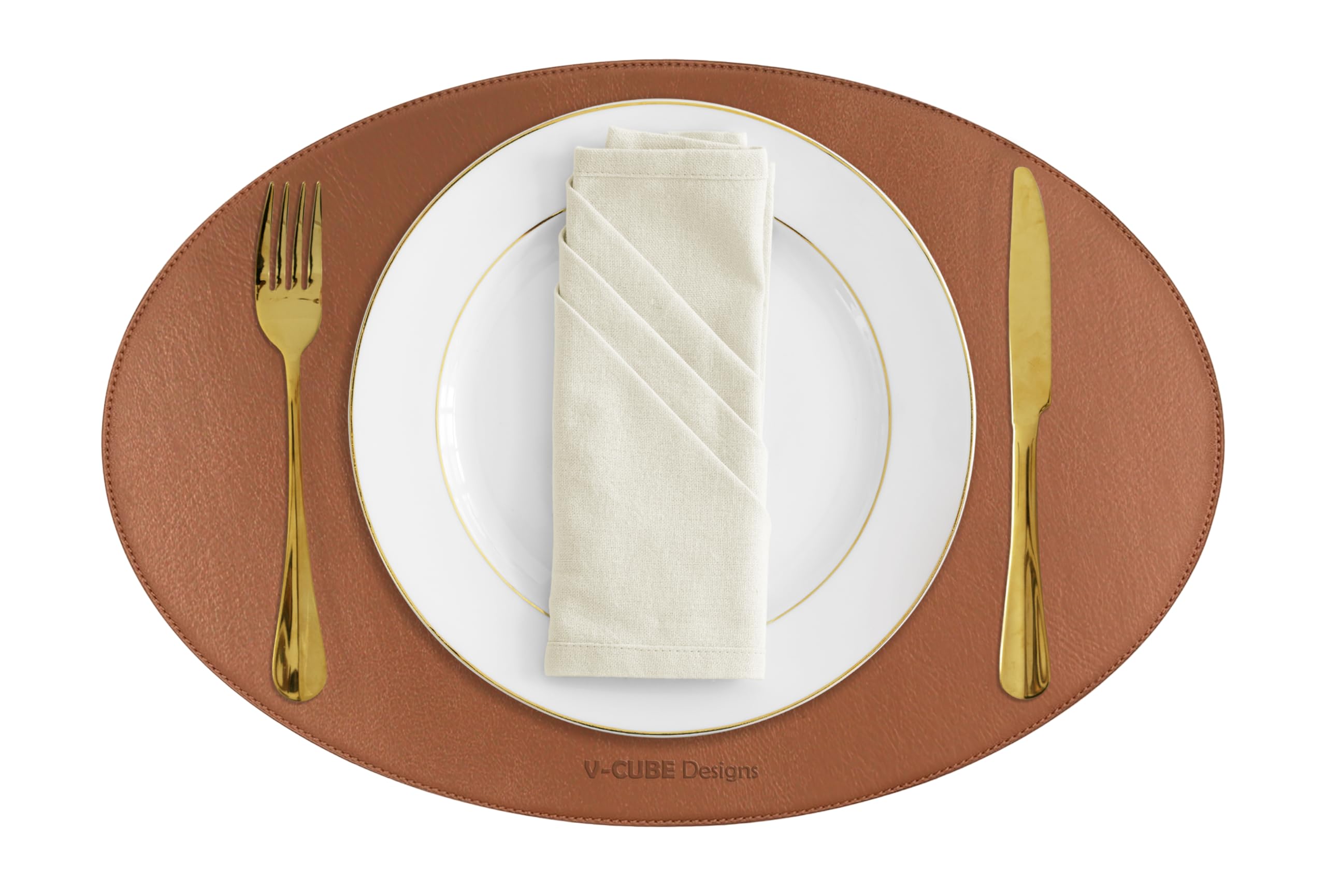 Vegan Leather Placemats - Set of 6 -1 Vegan Leather Placemats - Set of 6 -1