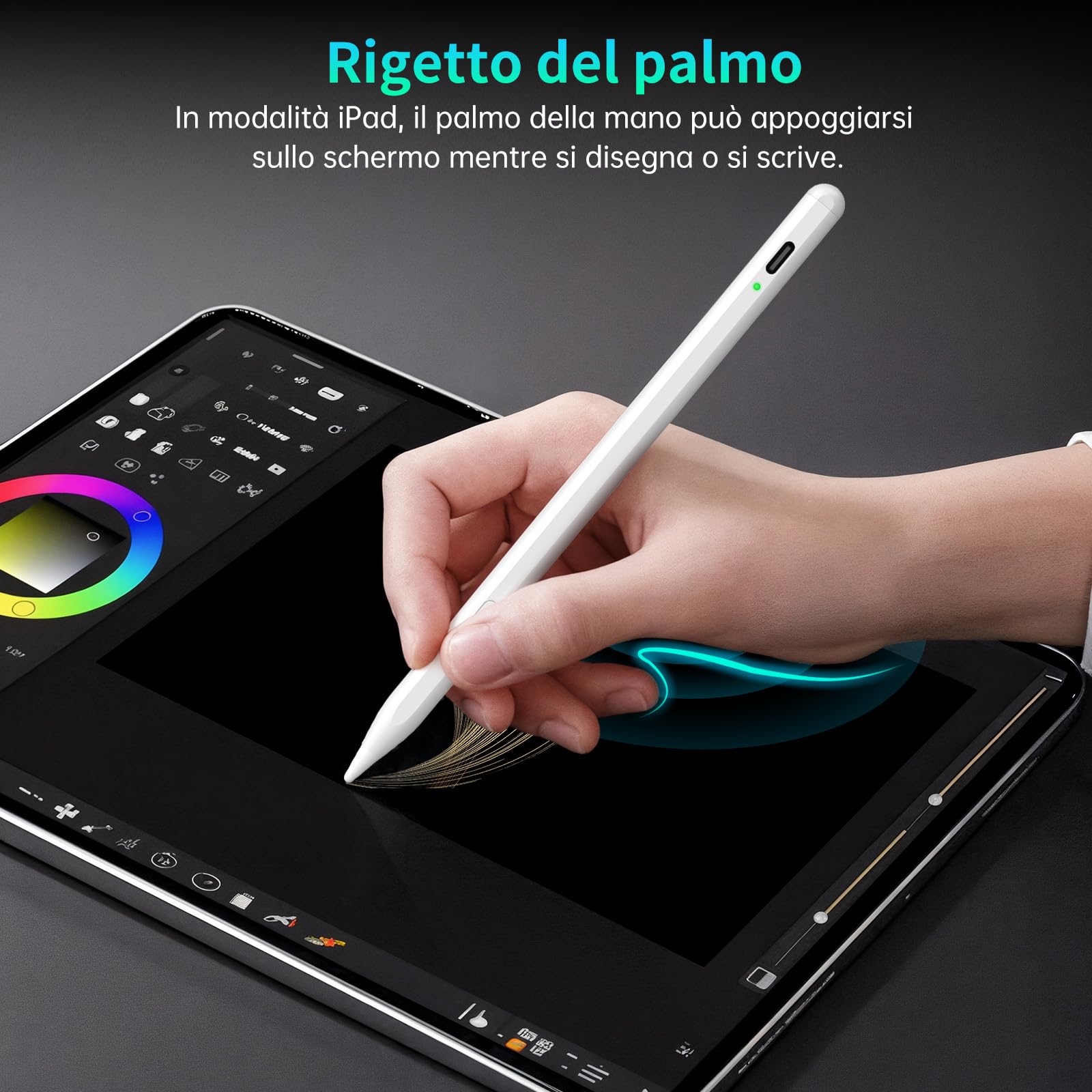 MEKO Dual-System Penna per Tablet, Compatibile con iPad Pro/Air/Mini, Samsung, Xiaomi, iPhone, Switch, Ricarica Rapida (Bianco)