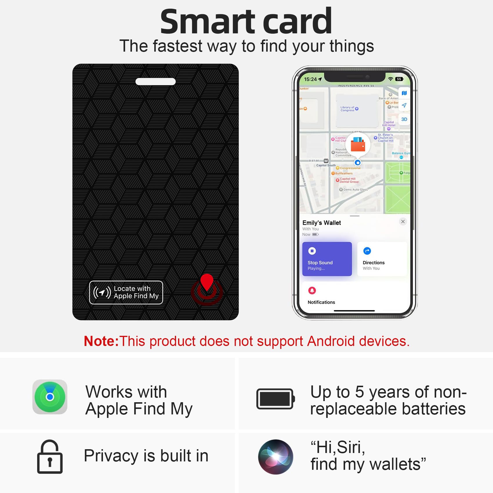 Wallet Tracker Card, Air-Tags Bluetooth Tracker for Wallets, Slim