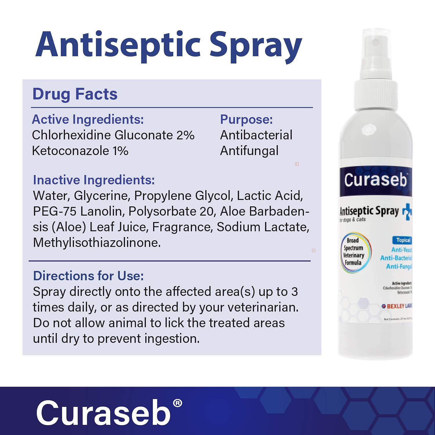 Curaseb Medicated Chlorhexidine Hot Spot Treatment for Dogs & Cats