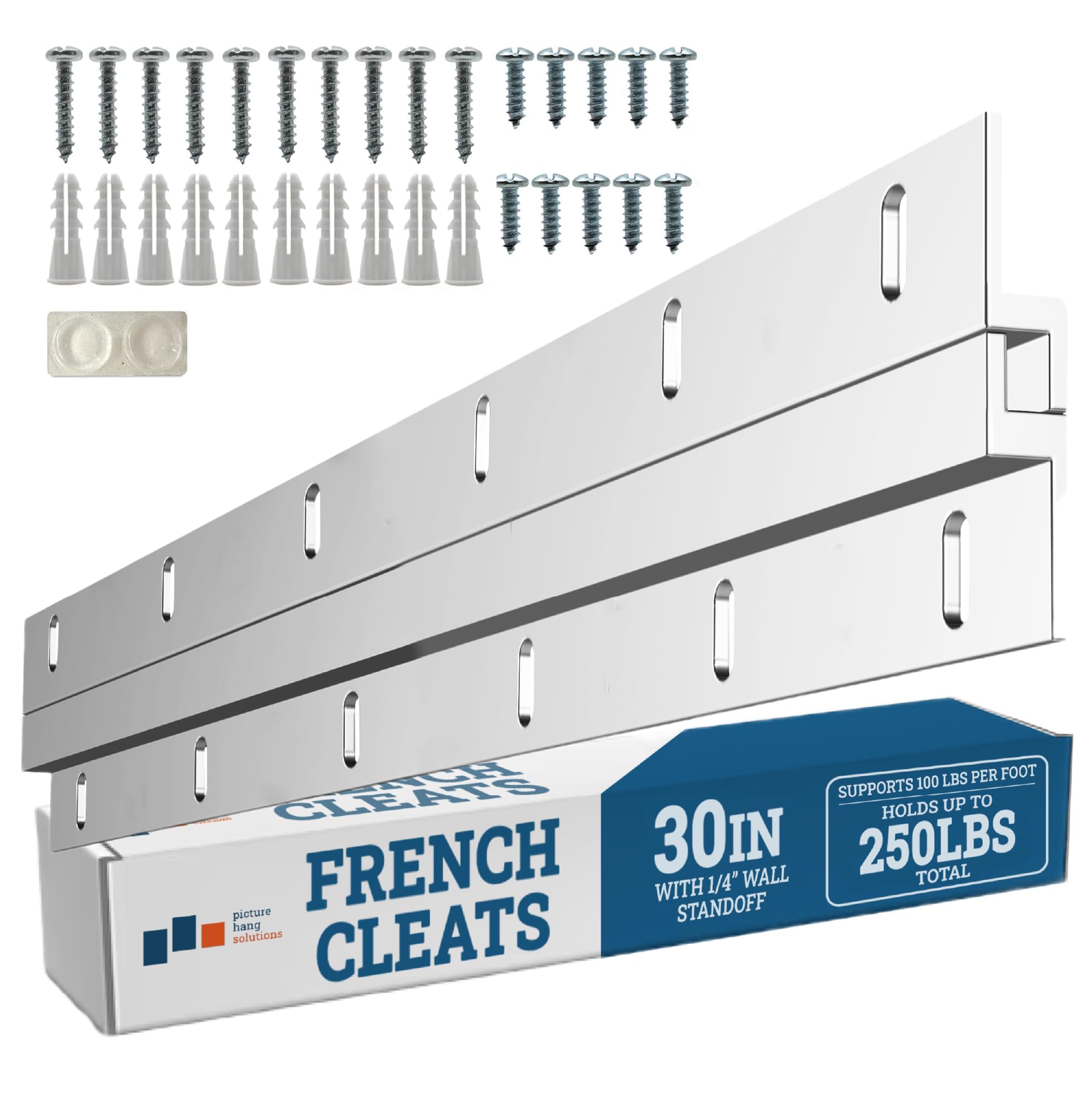 PHS French Cleat Hanger, 30 in, with Screws & Anchors, for Mirrors