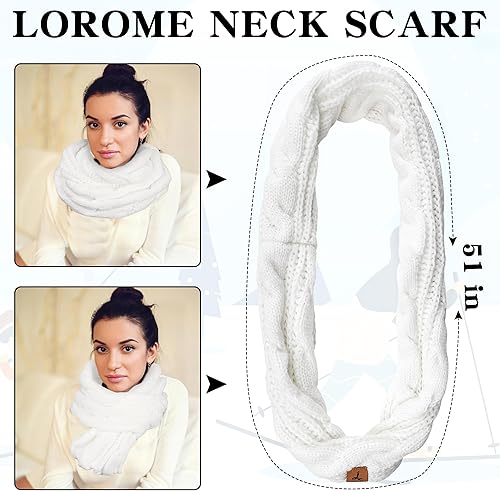 Miniatura 5 de Gorro de invierno, bufanda, guantes de punto de forro polar cálido, guantes de pantalla táctil, bufanda, regalos de invierno para mujeres y hombres