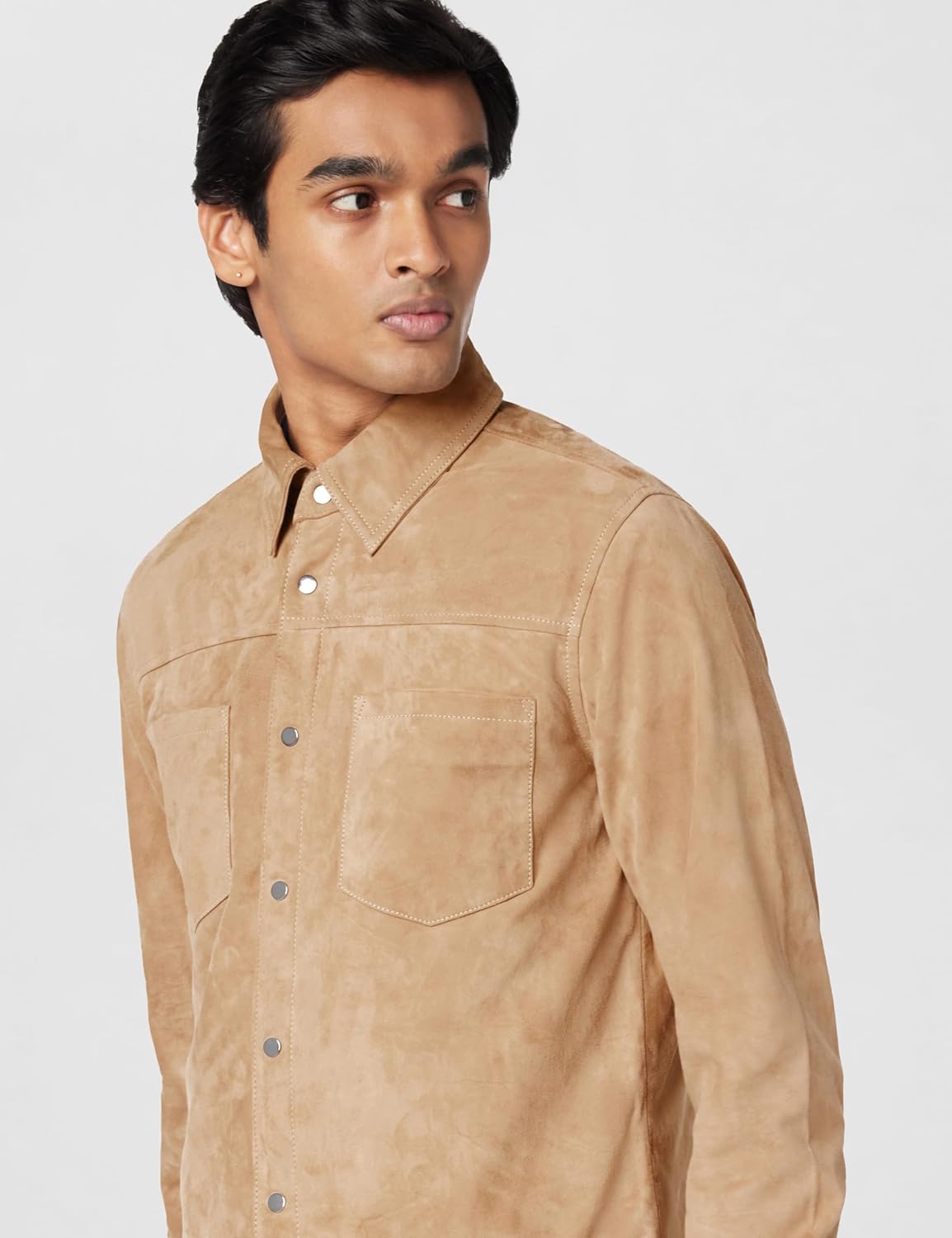 [BLANKNYC] Men's Luxury Clothing Suede Shirt Jacket, Comfortable & Stylish Shacket