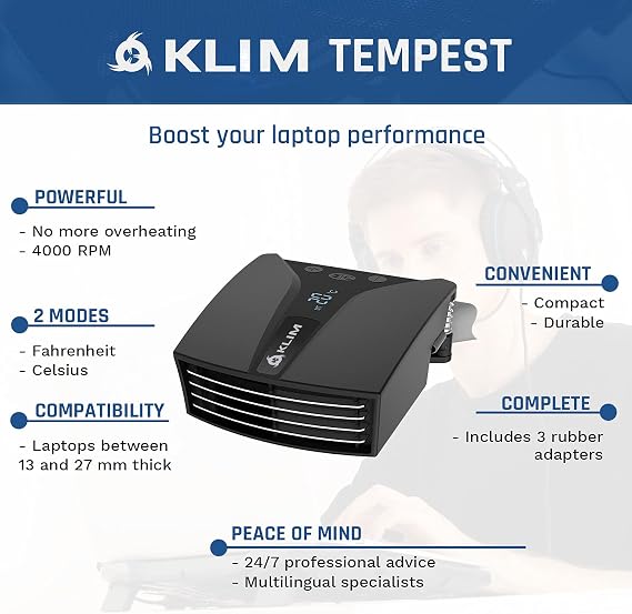 Tempest Rapid Cooling Temperature Detection Laptop Cooler with Vacuum Fan
