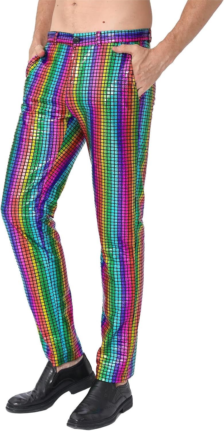 Flare Pants Rainbow Stripe Trousers Disco Pants Rainbow Flared