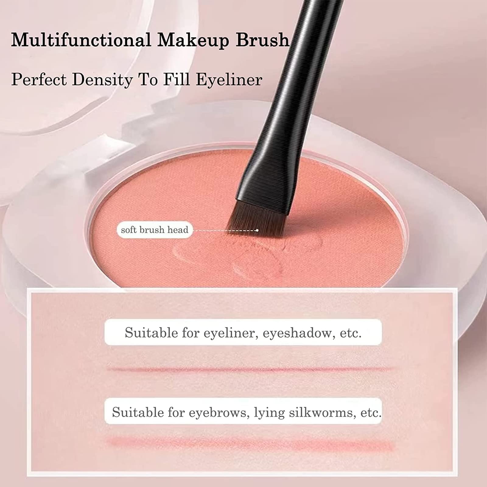 FENGCHUANG Schräger Eyeliner Pinsel 6 Stück Augen-Make-up-Werkzeug Schwarz