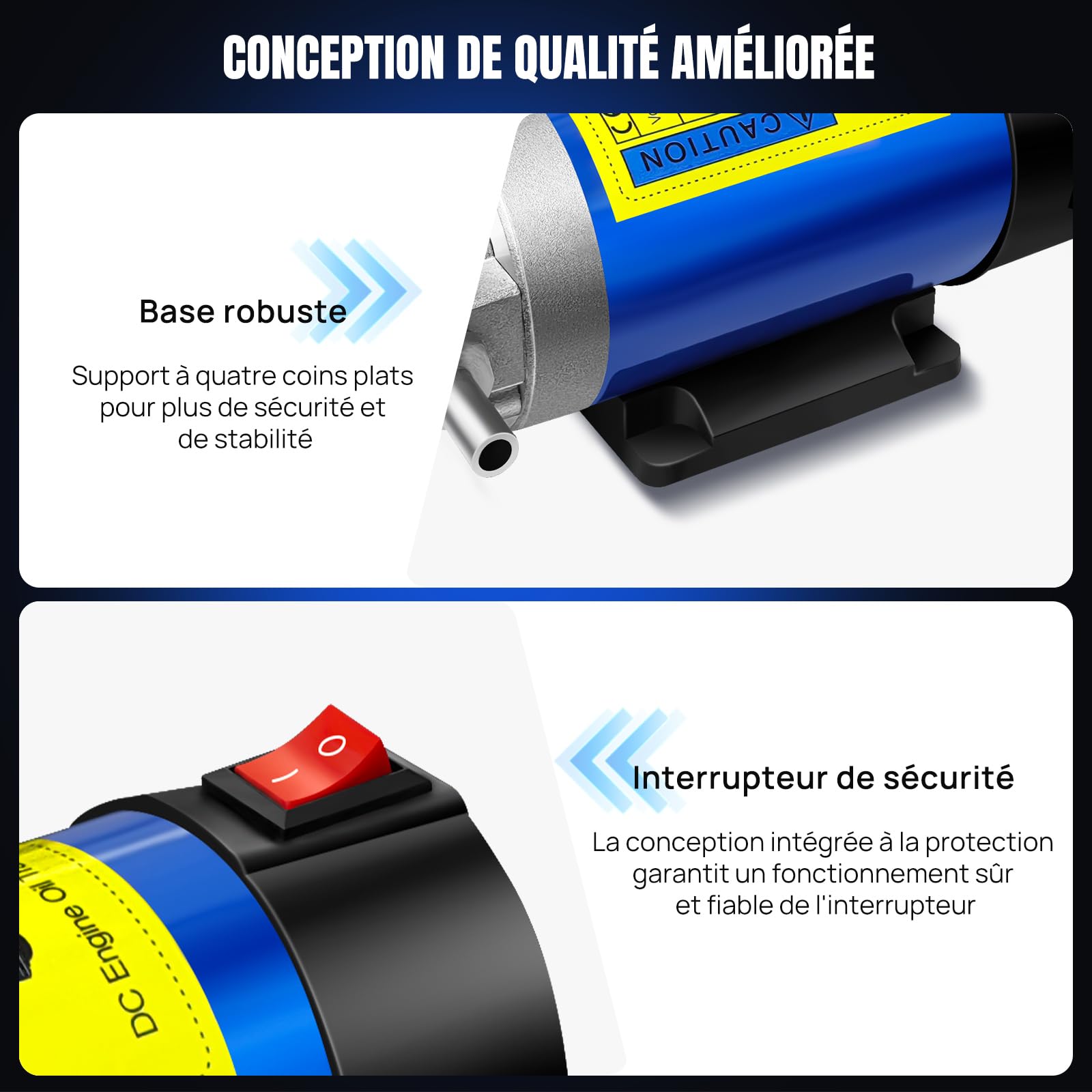Pompe à Huile Diesel 12V 100W – Pompe de Vidange Moteur Électrique, Faible Bruit, Débit 1-3 L/min, Corps en Fonte + Moteur Cuivre Pur, avec 3 Tuyaux – Pour Voiture, Bateau, Moto