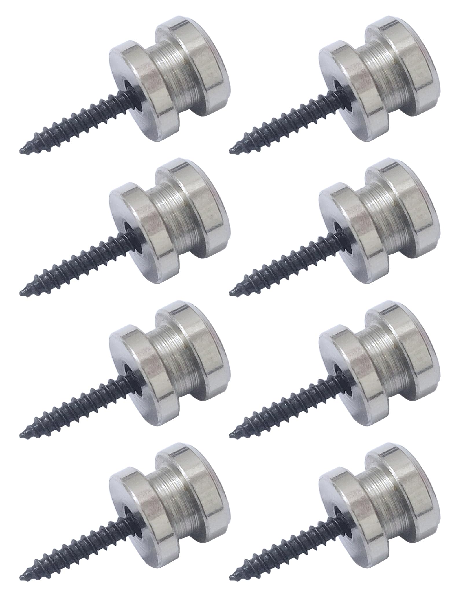 Young Wolf 4 Pairs (8pcs) Guitar Strap Locks and Buttons Quick Release Security Straplocks 11.9x9.9mm with Mounting Screws Compatible with Schaller Compatible with Grover