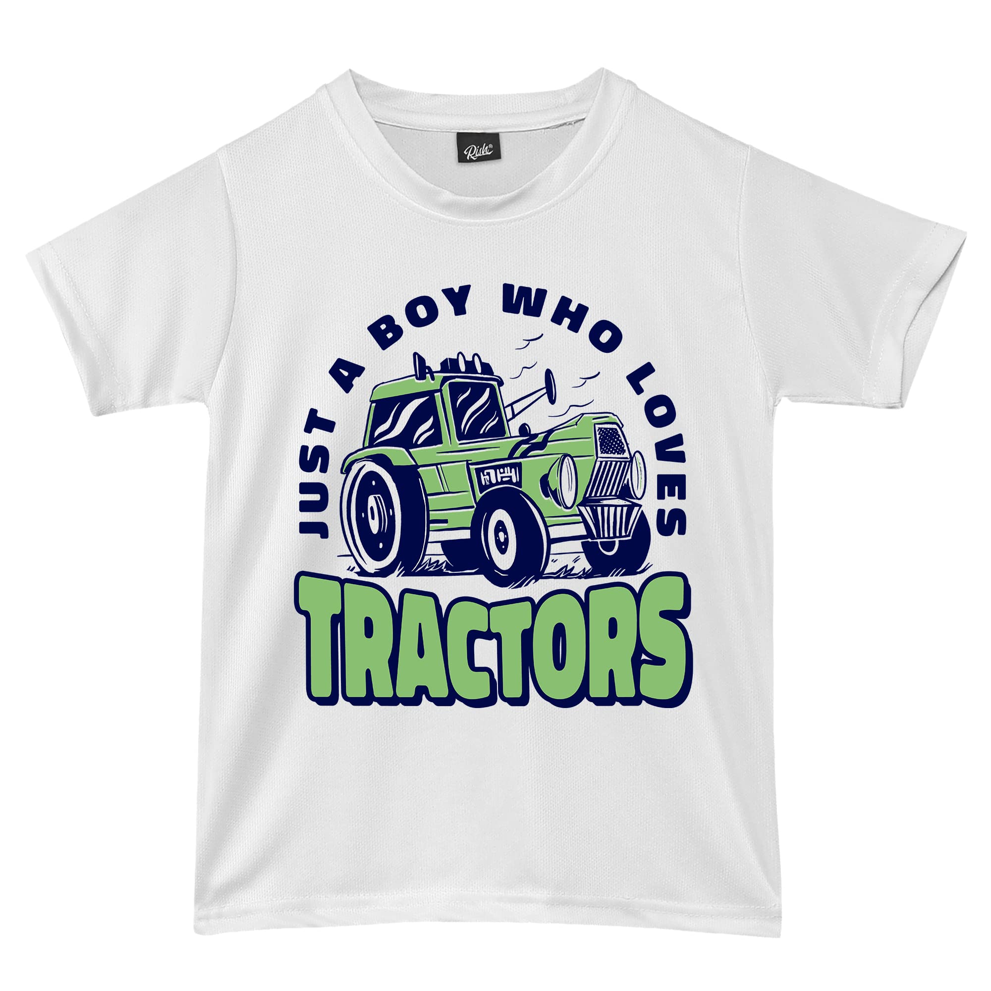 RISH Tshirt for Boys and Kids | Super Soft Quick Dry Fit Fabric Tractors Printed Casuals-image-30