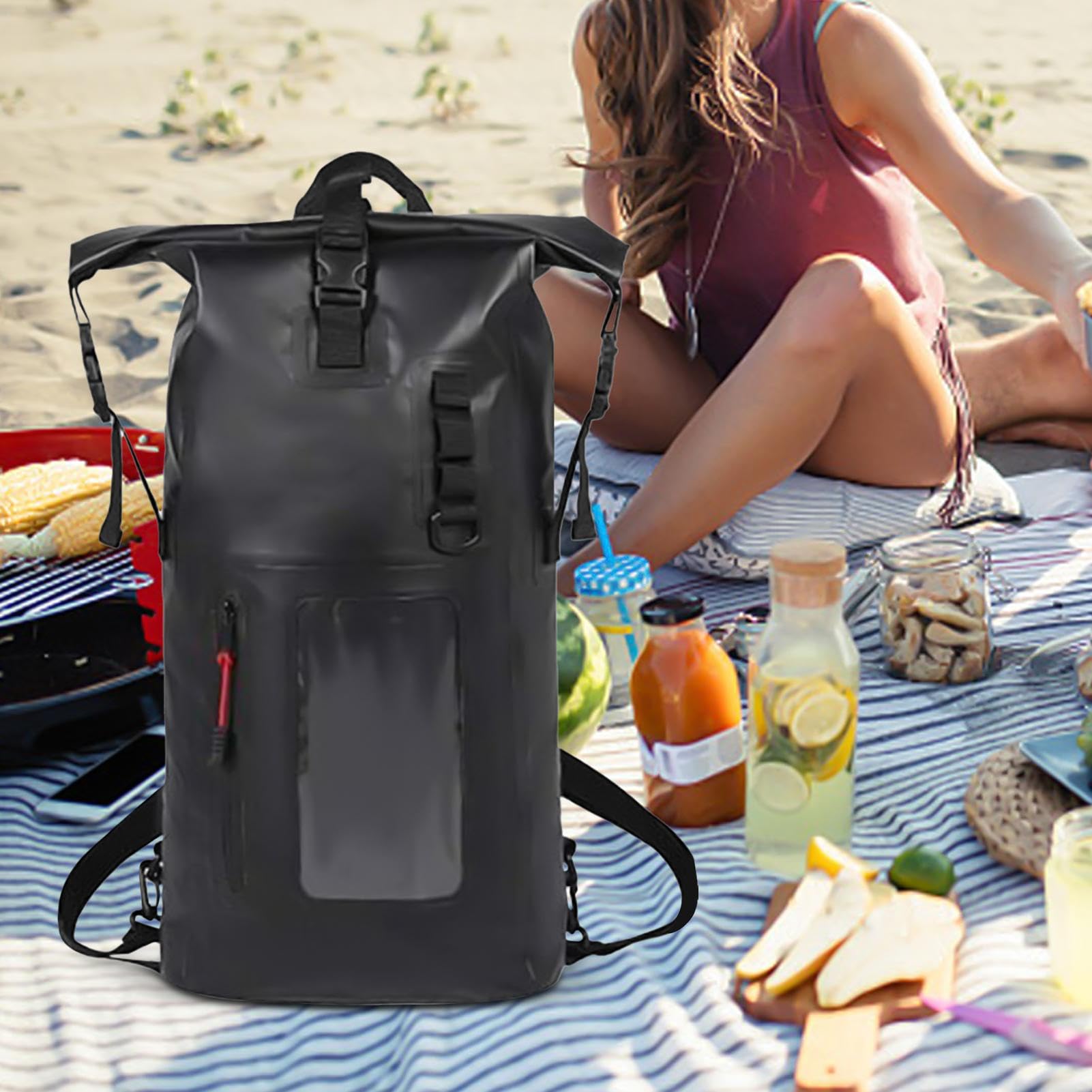Mochila Seca Pack De Almacenamiento De Gran Capacidad 30 Litros Para Hombre | Bolsa Estanca Impermeable Para Viajes, Natación, Navegación, Kayak, Acampada, Playa