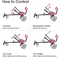 Vista 7 de Hoverboard de 6.5" de dos ruedas con asiento de autoequilibrio, scooter eléctrico con ruedas de luz LED Flash