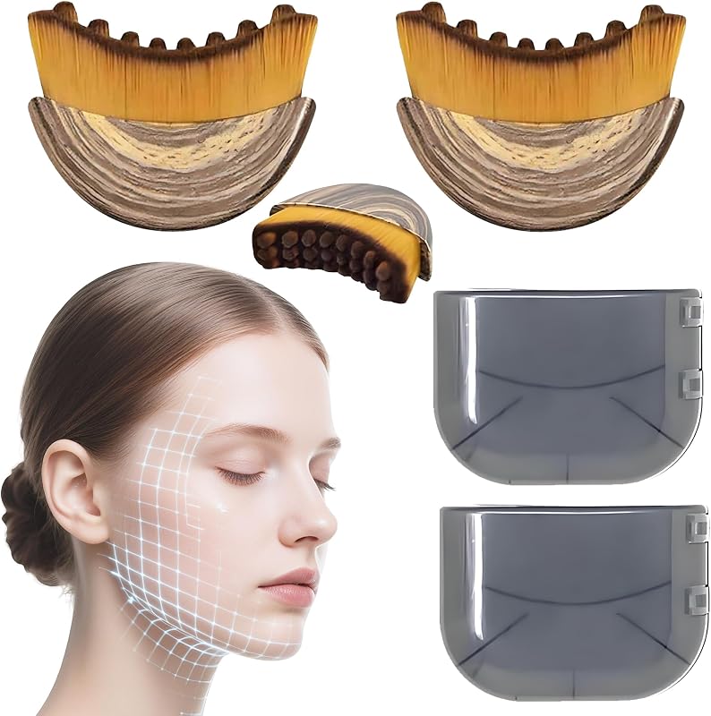 BFRAHD Conjunto com 2 Pincéis Faciais para Contorno com Cerdas Macias e Estojo