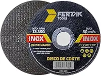Disco de Corte Para Metal Aço Inox Ferro Esmerilhadeira 115x1x22mm | Fertak
