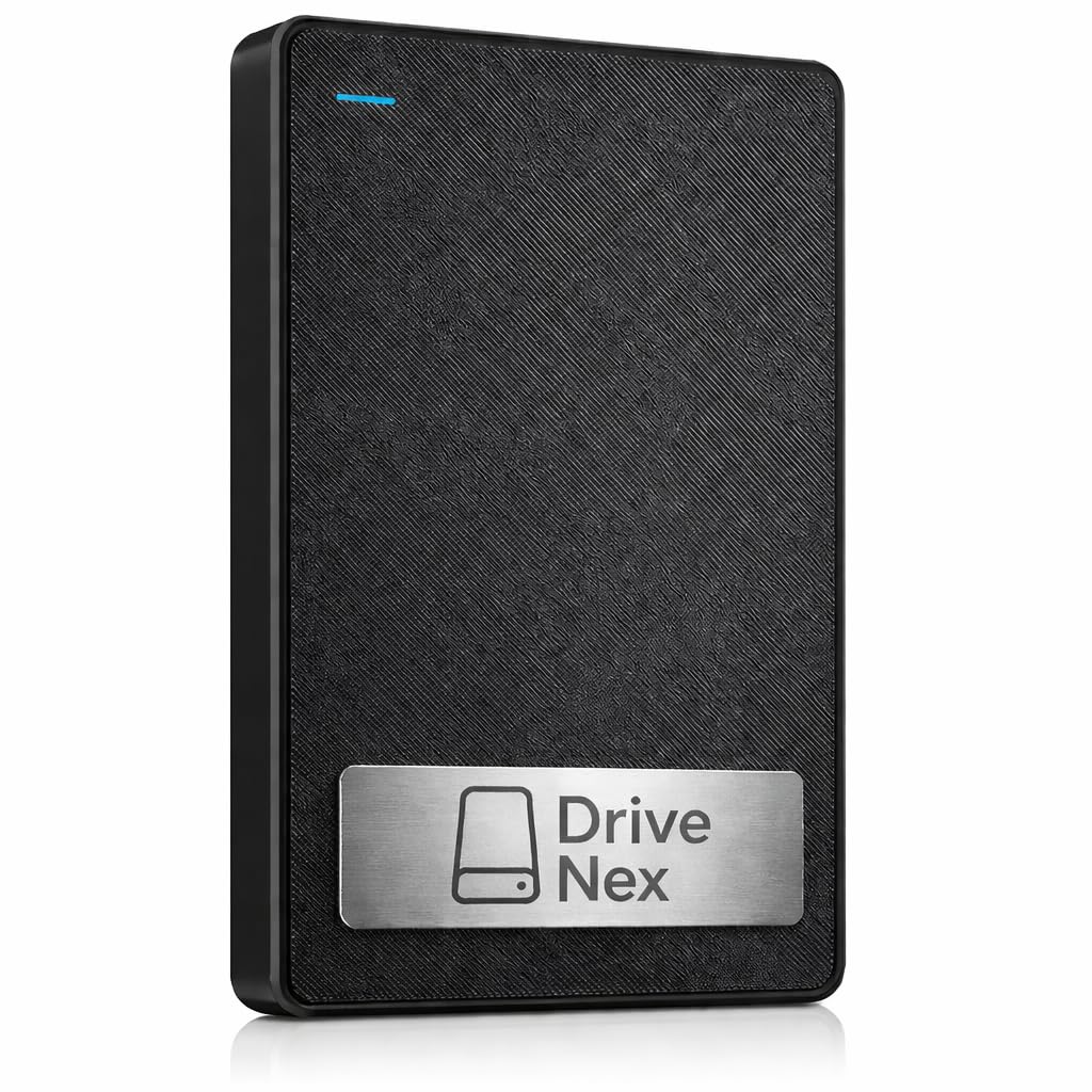 DriveNex Disco Duro Externo 1TB – USB 3.0 – Adecuado para todos los sistemas de control - Compacto y fiable