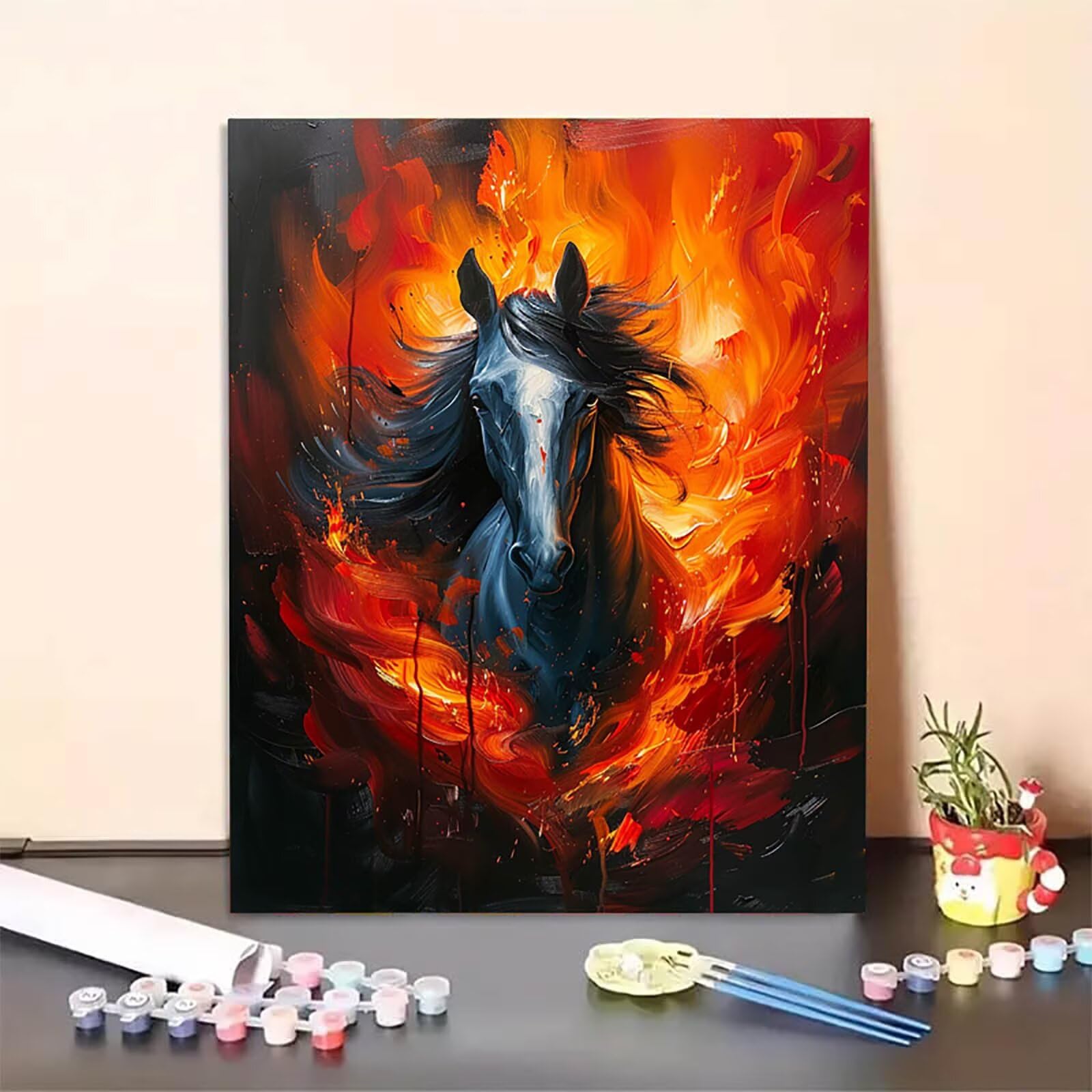 数字油絵 馬 Paint by Numbers 大人用 初心者向け 夢 簡単 数字でペイント 初心者向け 数字によるアクリル 水彩絵  Amazon.co.jp: Paint by Numbers 馬, 数字油絵 動物 初心者と大人 適用対象, 数字塗り絵 キット れる  アクリル水彩絵の具筆付き, DIY 絵 デジタル油絵 ..., image size:1600x1600