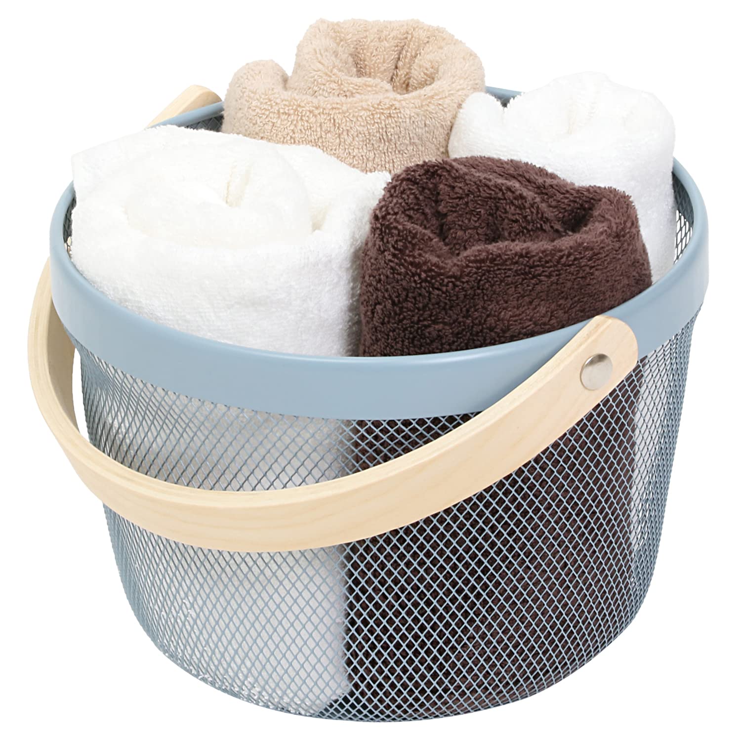Astro 711-96 Round Mesh Steel Storage With Handle, Blue Gray : Home & Kitchen